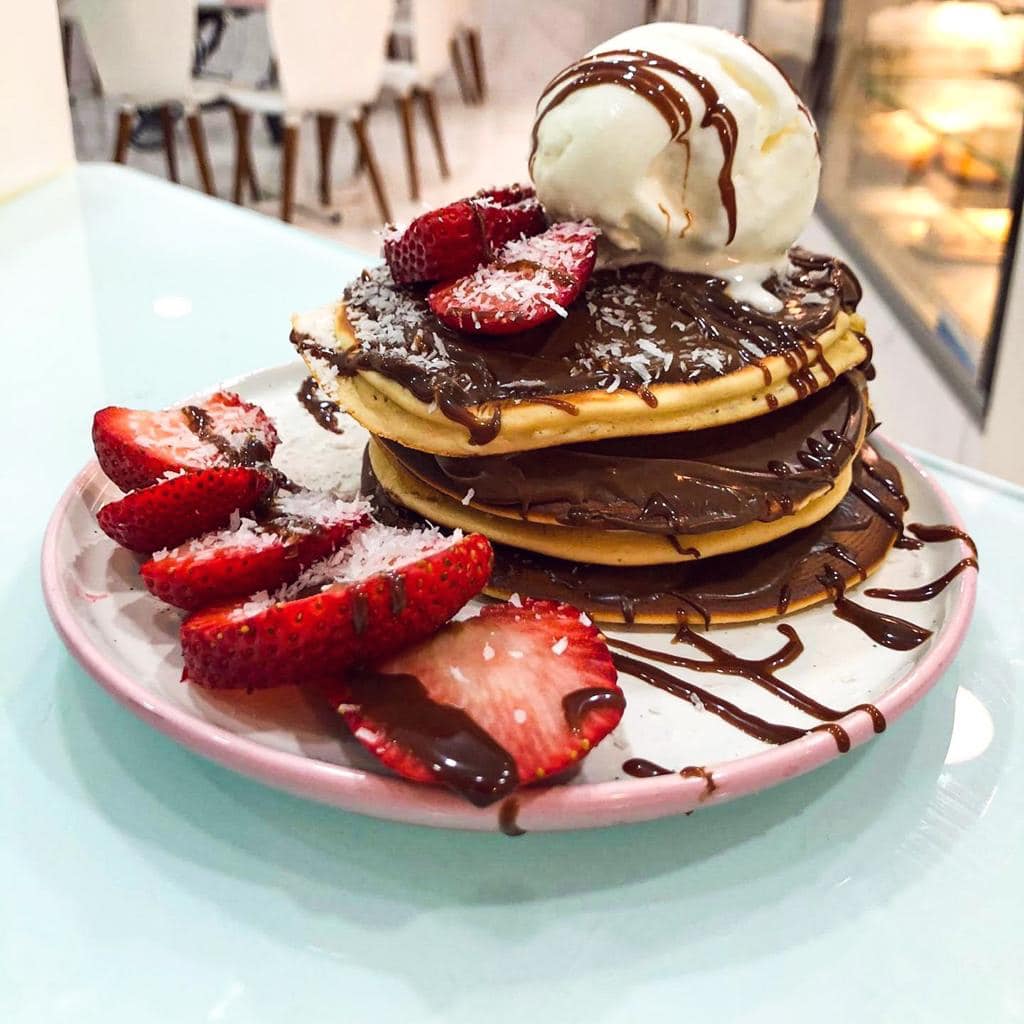 Panquecas de Nutella com gelado